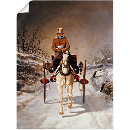 4055327557610 - Wandbild ARTLAND Winterliche Kutschfahrt 1862 Bilder Gr B H 30 cm x 40 cm Poster Kutschen 1 St grau Bild Leinwandbild Kunstdrucke Bilder als Leinwandbild Wandaufkleber oder Poster in versch Größen