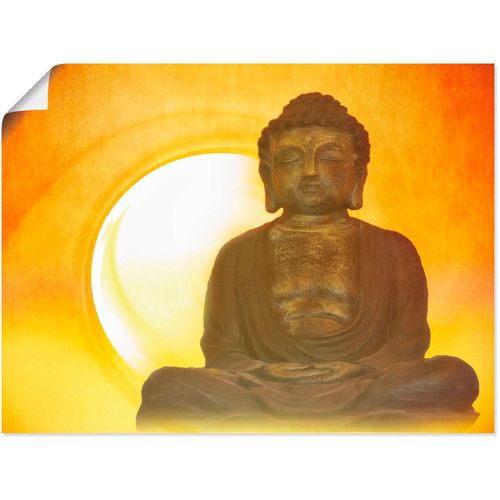 4057738337461 - Wandbild ARTLAND Buddha 2 Bilder Gr B H 60 cm x 45 cm Poster Religion Querformat 1 St orange Bild Poster Bilder als Leinwandbild Wandaufkleber oder in versch Größen