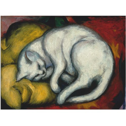 4058661196644 - Wandbild ARTLAND Die weisse Katze 1912 Bilder Gr B H 40 cm x 30 cm Alu-Dibond-Druck Haustiere 1 St weiß Bild Metallbild Metallbilder Bilder als Alubild Leinwandbild Wandaufkleber oder Poster in versch Größen