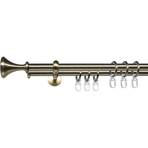 4016318403057 - Gardinenstange Esp Kegel Gardinenstangen Gr L 240 cm Ø 16 mm 2 läufig schwarz (schwarz messingfarben) Gardinenstangen 2-läufig im Fixmaß Ø 16 mm