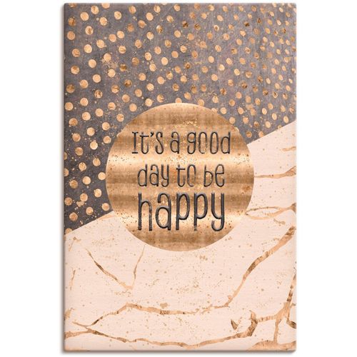 4059745815352 - Wandbild ARTLAND Ein guter Tag um glücklich zu sein Bilder Gr B H 40 cm x 60 cm Leinwandbild Sprüche & Texte 1 St goldfarben Bild Kunstdruck Poster Bilder als Alubild Leinwandbild Wandaufkleber oder in versch Größen 4059745815352 - Wandbild ARTLAND Ein guter Tag um glücklich zu sein Bilder Gr B H 40 cm x 60 cm Leinwandbild Sprüche & Texte 1 St goldfarben Bild Kunstdruck Poster Bilder als Alubild Leinwandbild Wandaufkleber oder in versch Größen