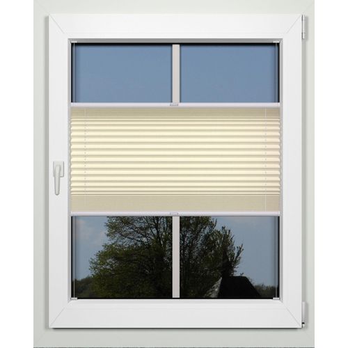 4042627333914 - Plissee INDEKO simple Plissees Gr 130 cm zweiseitig verschiebbar 101 cm beige (sand weiß) Sonnenschutz-Plissees nach Maß