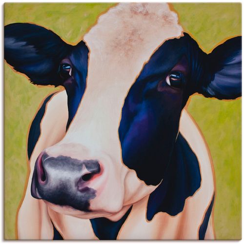 4055327171410 - Wandbild ARTLAND Kuh Paula Bilder Gr B H 30 cm x 30 cm Leinwandbild Haustiere 1 St grün Kunstdrucke Bilder als Leinwandbild Wandaufkleber oder Poster in versch Größen