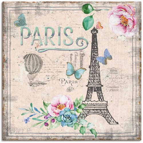 4058661426611 - Wandbild ARTLAND Paris - meine Liebe Bilder Gr B H 40 cm x 40 cm Leinwandbild Gebäude 1 St blau Bild Kunstdruck Kunstdrucke Bilder als Alubild Leinwandbild Wandaufkleber oder Poster in versch Größen