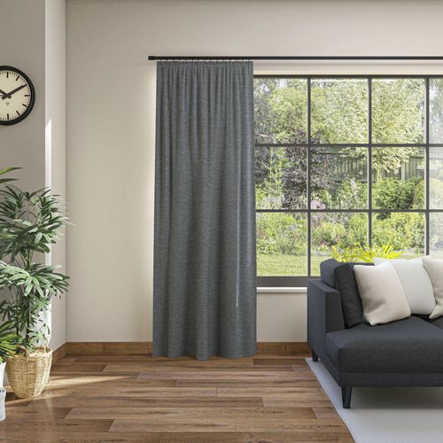 4006470492037 - Vorhang NEUTEX FOR YOU Inuit Gardinen Gr 245 cm Kräuselband 145 cm grau (asphalt) Kräuselband Uni mit Samtoptik