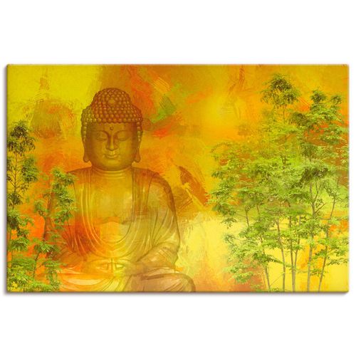 4059745848282 - Wandbild ARTLAND Kraft sammeln Bilder Gr B H 120 cm x 80 cm Leinwandbild Religion Querformat 1 St orange Bild Poster Bilder als Alubild Leinwandbild Wandaufkleber oder in versch Größen