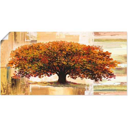 4057738022688 - Wandbild ARTLAND Herbstbaum auf abstraktem Hintergrund Bilder Gr B H 60 cm x 30 cm Poster Bäume 1 St braun Bild Metallbild Metallbilder Bilder als Alubild Leinwandbild Wandaufkleber oder Poster in versch Größen