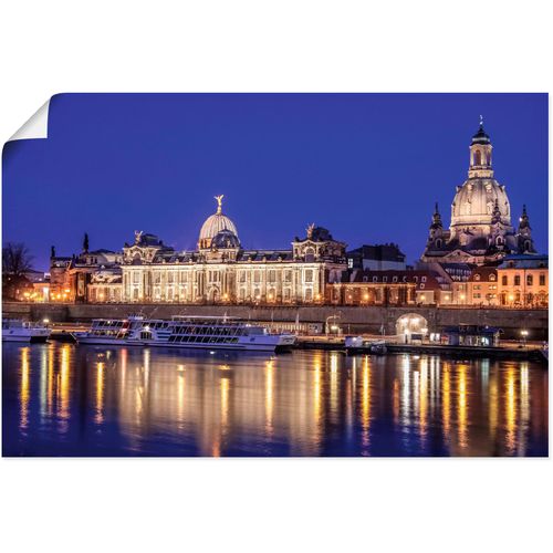 4062144660706 - Wandbild ARTLAND Abend an der Elbe in Dresden Bilder Gr B H 120 cm x 80 cm Poster Dresden Querformat 1 St blau Kunstdrucke als Alubild Leinwandbild Wandaufkleber oder Poster in versch Größen