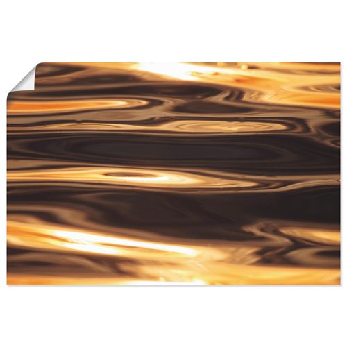 4062144216569 - Wandbild ARTLAND Goldenes Wasser des Meeres Bilder Gr B H 60 cm x 40 cm Poster Gewässer Querformat 1 St goldfarben Bild Leinwandbild Kunstdrucke Bilder als Alubild Leinwandbild Wandaufkleber oder Poster in versch Größen