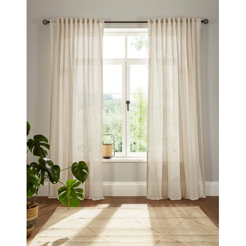4004567276355 - Vorhang ANDAS Elby 2 Gr 6 beige (ecru) B142cm H295cm Jacquard Baumwolle Polyester Gardinen basic transparent monochrom bis 295 cm Länge 4004567276355 - Vorhang ANDAS Elby 2 Gr 6 beige (ecru) B142cm H295cm Jacquard Baumwolle Polyester Gardinen basic transparent monochrom bis 295 cm Länge