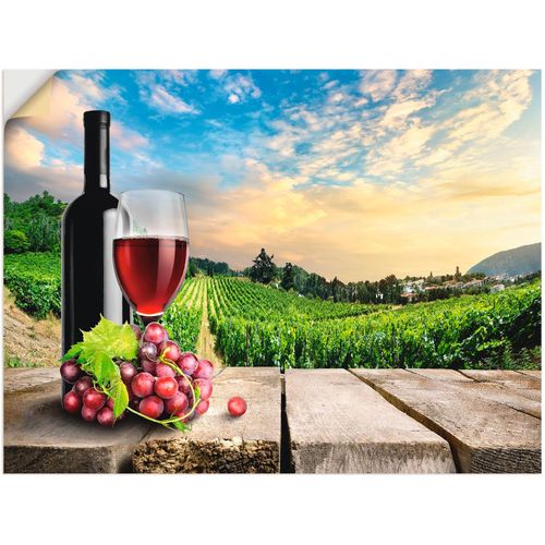 4059745779944 - Wandbild ARTLAND Wein vor Weinbergen Bilder Gr B H 120 cm x 90 cm Wandaufkleber - Vinyl Berge 1 St grün Bild Poster Bilder als Alubild Leinwandbild Wandaufkleber oder in versch Größen