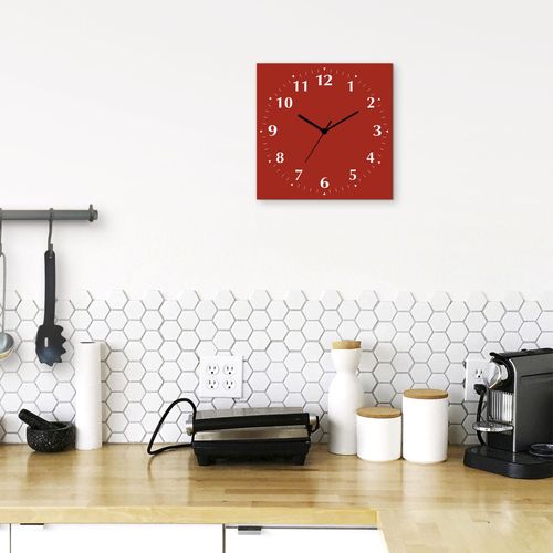 4062144126646 - Wanduhr ARTLAND Uni Trendfarben Wanduhren Gr B H T 30 cm x 30 cm x 03 cm Quarzuhr 12 Ziffern rot Wanduhren wahlweise mit Quarz- oder Funhuhrwerk lautlos ohne Tickgeräusche
