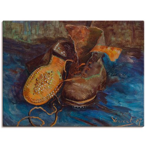 4057738015802 - Wandbild ARTLAND Ein Paar Stiefel 1887 Bilder Gr B H 40 cm x 30 cm Leinwandbild Mode Querformat 1 St braun Bild Poster Bilder als Leinwandbild Wandaufkleber oder in versch Größen