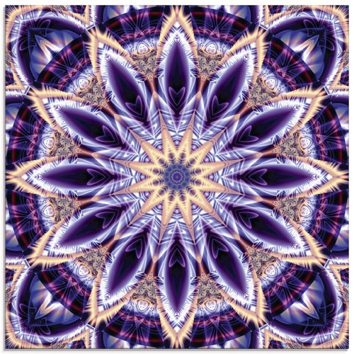 4059745801867 - Glasbild ARTLAND Mandala Stern lila Bilder Gr B H 20 cm x 20 cm Glasbild Muster quadratisch 1 St lila Bild Glasbild Glasbilder Bilder in verschiedenen Größen