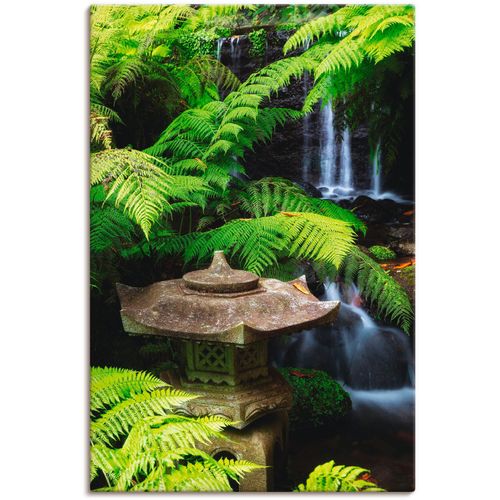 4062144137406 - Wandbild ARTLAND Japanische Laterne Bilder Gr B H 40 cm x 60 cm Leinwandbild Spa 1 St grün Bild Kunstdruck Kunstdrucke Bilder als Alubild Leinwandbild Wandaufkleber oder Poster in versch Größen