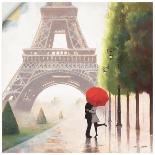 4062144442845 - Wandbild ARTLAND Paris Romanze II Bilder Gr B H 50 cm x 50 cm Wandaufkleber - Vinyl Gebäude quadratisch 1 St grau Bild Poster Bilder als Leinwandbild Wandaufkleber oder in versch Größen