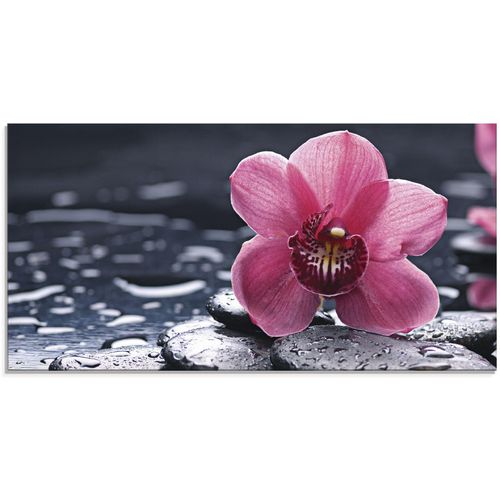 4055327021777 - Glasbild ARTLAND Stillleben mit Kiesel und einer Orchidee Bilder Gr B H 100 cm x 50 cm Glasbild Blumen 1 St pink Glasbilder in verschiedenen Größen 4055327021777 - Glasbild ARTLAND Stillleben mit Kiesel und einer Orchidee Bilder Gr B H 100 cm x 50 cm Glasbild Blumen 1 St pink Glasbilder in verschiedenen Größen