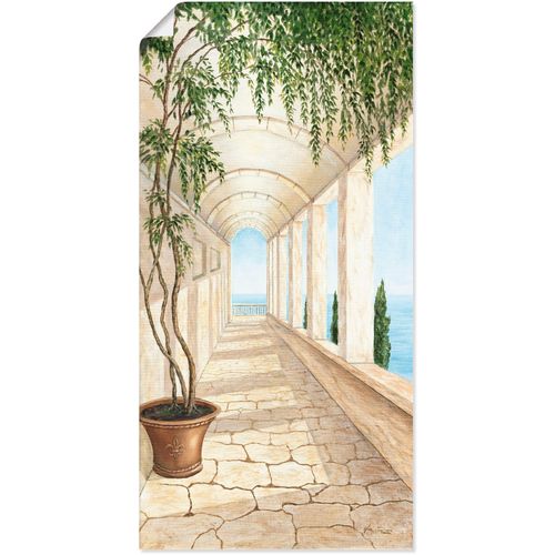 4055327296243 - Wandbild ARTLAND Capri Bilder Gr B H 50 cm x 100 cm Poster Gebäude 1 St beige (naturfarben) Bild Metallbild Metallbilder Bilder als Alubild Leinwandbild Wandaufkleber oder Poster in versch Größen