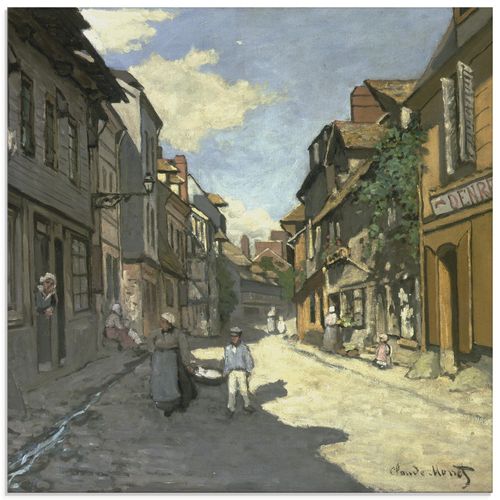 4058661170200 - Glasbild ARTLAND Dorfstrasse Normandie Bilder Gr B H 30 cm x 30 cm Glasbild Gebäude quadratisch 1 St braun Bild Glasbild Glasbilder Bilder in verschiedenen Größen