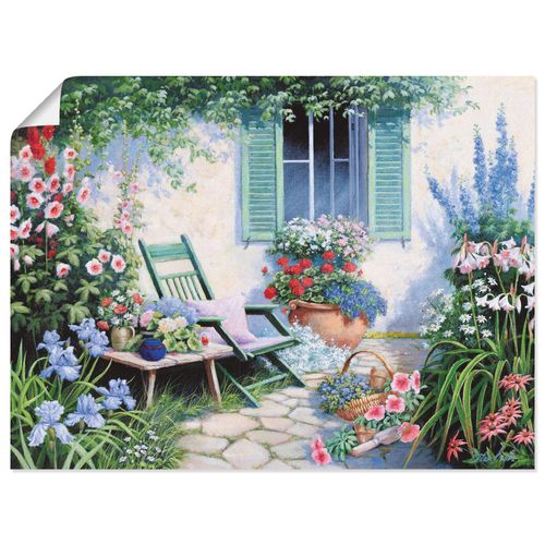 4055327499576 - Wandbild ARTLAND Ein schöner Platz Bilder Gr B H 60 cm x 45 cm Poster Garten Querformat 1 St bunt Bild Poster Bilder als Leinwandbild Wandaufkleber oder in versch Größen