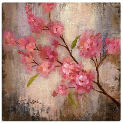 4055327720694 - Wandbild ARTLAND Kirschblüte II Bilder Gr B H 40 cm x 40 cm Leinwandbild Blumen quadratisch 1 St pink Bild Poster Bilder als Leinwandbild Wandaufkleber oder in versch Größen