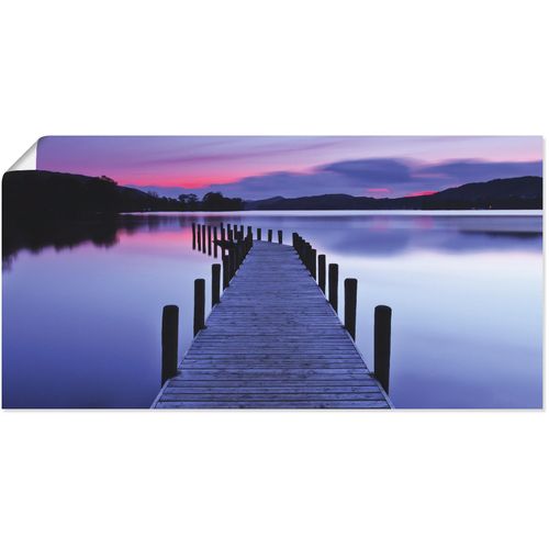 4062144602058 - Wandbild ARTLAND Panorama Steg Coniston Water Bilder Gr B H 60 cm x 30 cm Poster Seebilder Querformat 1 St lila Kunstdrucke als Alubild Leinwandbild Wandaufkleber oder Poster in versch Größen