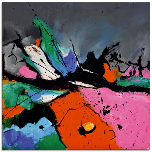 4057738902751 - Glasbild ARTLAND Abstrakt VI Bilder Gr B H 40 cm x 40 cm Glasbild Gegenstandslos quadratisch 1 St grün Bild Glasbild Glasbilder Bilder in verschiedenen Größen