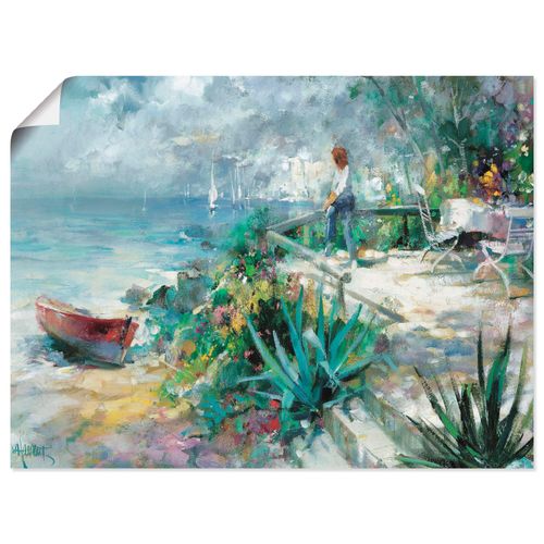 4057738445661 - Wandbild ARTLAND Hoffnung am Horizont Bilder Gr B H 80 cm x 60 cm Poster Küste Querformat 1 St grün Bild Poster Bilder als Leinwandbild Wandaufkleber oder in versch Größen