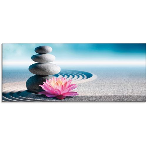 4058661450531 - Glasbild ARTLAND Sand Lilie und Spa-Steine in Zen-Garten Bilder Gr B H 125 cm x 50 cm Glasbild Zen 1 St blau Glasbilder in verschiedenen Größen 4058661450531 - Glasbild ARTLAND Sand Lilie und Spa-Steine in Zen-Garten Bilder Gr B H 125 cm x 50 cm Glasbild Zen 1 St blau Glasbilder in verschiedenen Größen