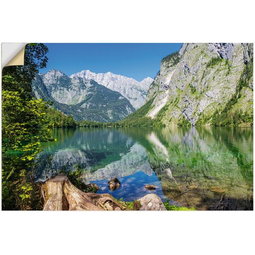 4062144729168 - Wandbild ARTLAND Obersee Berchtesgadener Land in Bayern Bilder Gr B H 120 cm x 80 cm Wandaufkleber - Vinyl Berge & Alpenbilder Querformat 1 St grün Kunstdrucke als Alubild Leinwandbild Wandaufkleber oder Poster in versch Größen