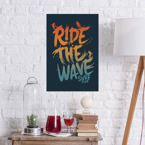 4067437338690 - Metallbild QUEENCE Surf Club Bilder Gr B H 30 cm x 45 cm Metallbild Hochformat 1 St orange Metallbilder Stahlschilder