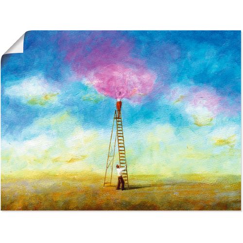 4055327610025 - Wandbild ARTLAND Rosarote Wolke 1 Bilder Gr B H 80 cm x 60 cm Poster Paar 1 St blau Bild Kunstdruck Kunstdrucke Bilder als Leinwandbild Wandaufkleber oder Poster in versch Größen