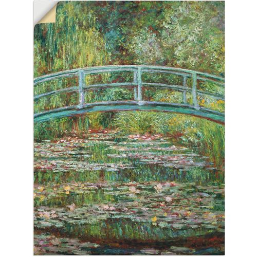 4062144521212 - Wandbild ARTLAND Japanische Brücke 1899 Bilder Gr B H 90 cm x 120 cm Wandaufkleber - Vinyl Gewässer 1 St grün Bild Poster Bilder als Leinwandbild Wandaufkleber oder in versch Größen