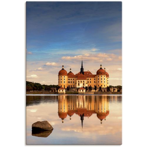 4062144622834 - Wandbild ARTLAND Schloss Moritzburg Bilder Gr B H 20 cm x 30 cm Leinwandbild Gebäude Hochformat 1 St orange Kunstdrucke als Alubild Leinwandbild Wandaufkleber oder Poster in versch Größen