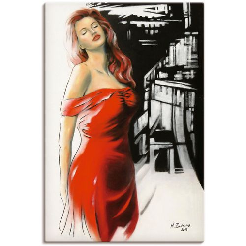 4058661289858 - Wandbild ARTLAND Schönheit im roten Kleid Bilder Gr B H 40 cm x 60 cm Leinwandbild Frau Hochformat 1 St rot Bild Poster Bilder als Alubild Leinwandbild Wandaufkleber oder in versch Größen
