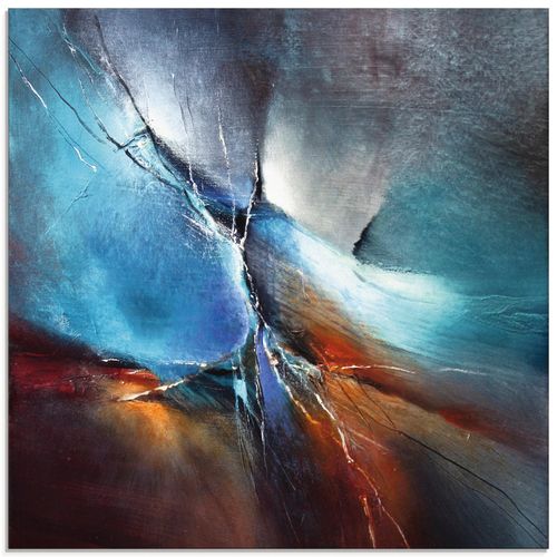 4059745609173 - Glasbild ARTLAND Frühling im Eistobel Bilder Gr B H 20 cm x 20 cm Glasbild Muster quadratisch 1 St blau Bild Glasbild Glasbilder Bilder in verschiedenen Größen