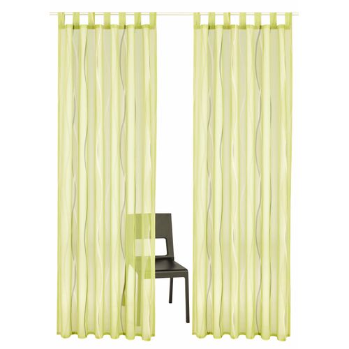 6920192996971 - Gardine MY HOME Dimona Gardinen Gr 145 cm Schlaufen 140 cm grün Schlaufen Gardine 2er-Set transparent Voile Polyester