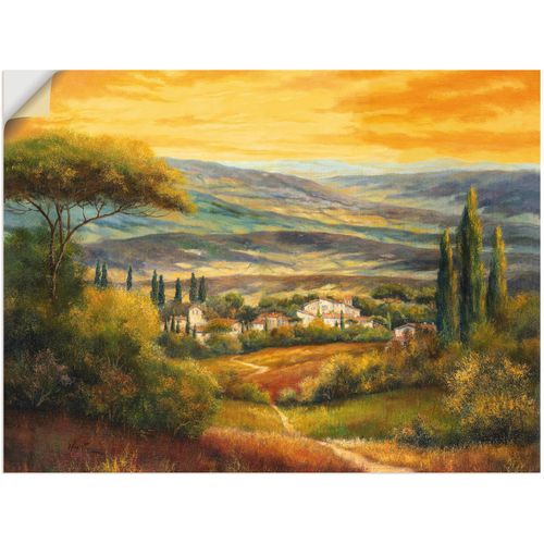 4057738221838 - Wandbild ARTLAND Toskanatal Bilder Gr B H 120 cm x 90 cm Wandaufkleber - Vinyl Europa 1 St braun Bild Poster Bilder als Alubild Leinwandbild Wandaufkleber oder in versch Größen
