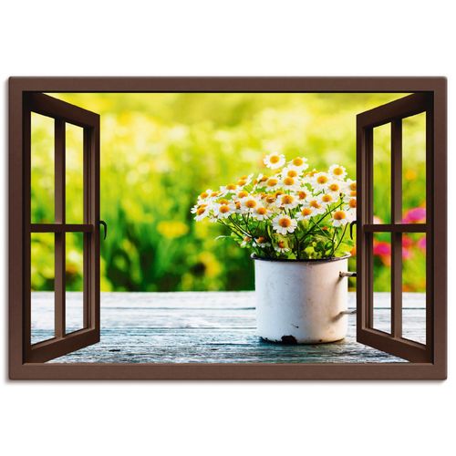 4057738334613 - Wandbild ARTLAND Fensterblick Garten mit Gänseblümchen Bilder Gr B H 70 cm x 50 cm Leinwandbild Blumen Querformat 1 St braun Bild Poster Bilder als Alubild Leinwandbild Wandaufkleber oder in versch Größen 4057738334613 - Wandbild ARTLAND Fensterblick Garten mit Gänseblümchen Bilder Gr B H 70 cm x 50 cm Leinwandbild Blumen Querformat 1 St braun Bild Poster Bilder als Alubild Leinwandbild Wandaufkleber oder in versch Größen