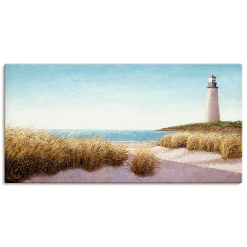 4055327757584 - Wandbild ARTLAND Leuchtturm am Meer Bilder Gr B H 60 cm x 30 cm Leinwandbild Gebäude Querformat 1 St blau Bild Poster Bilder als Leinwandbild Wandaufkleber oder in versch Größen
