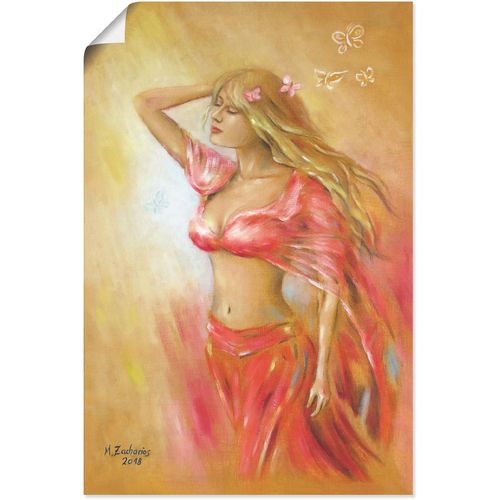 4062144084052 - Wandbild ARTLAND Verführerisches Mädchen im roten Kleid Bilder Gr B H 60 cm x 90 cm Poster Frau Hochformat 1 St rot Bild Poster Bilder als Alubild Leinwandbild Wandaufkleber oder in versch Größen