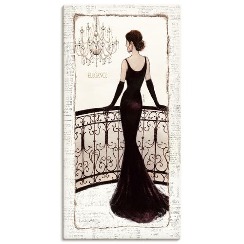 4062144440025 - Wandbild ARTLAND Die schöne in Schwarz Bilder Gr B H 20 cm x 40 cm Leinwandbild Frau Hochformat 1 St schwarz Bild Poster Bilder als Leinwandbild Wandaufkleber oder in versch Größen