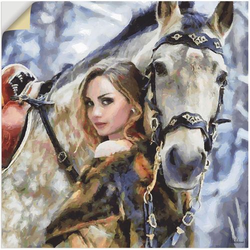 4062144711583 - Wandbild ARTLAND Mädchen mit weißem Pferd Bilder Gr B H 70 cm x 70 cm Wandaufkleber - Vinyl Portrait quadratisch 1 St blau Kunstdrucke als Alubild Leinwandbild Wandaufkleber oder Poster in versch Größen 4062144711583 - Wandbild ARTLAND Mädchen mit weißem Pferd Bilder Gr B H 70 cm x 70 cm Wandaufkleber - Vinyl Portrait quadratisch 1 St blau Kunstdrucke als Alubild Leinwandbild Wandaufkleber oder Poster in versch Größen