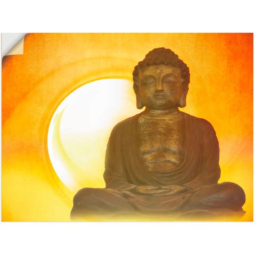 4062144335277 - Wandbild ARTLAND Buddha 2 Bilder Gr B H 60 cm x 45 cm Wandaufkleber - Vinyl Religion Querformat 1 St orange Bild Poster Bilder als Leinwandbild Wandaufkleber oder in versch Größen