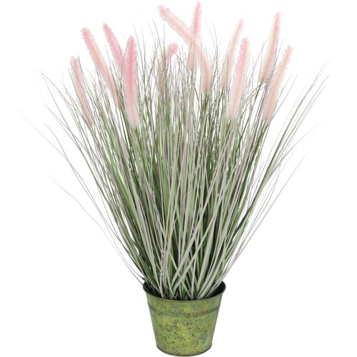 4019844666354 - Kunstpflanze IGEA Fuchsschwanzgras im Zinktopf Kunstpflanzen Gr B H L 36 cm x 70 cm x 36 cm 1 St bunt (grün rot grau) Künstliche Zimmerpflanzen Gras Kunstpflanze Kunstgras Ziergras Grünpflanzen