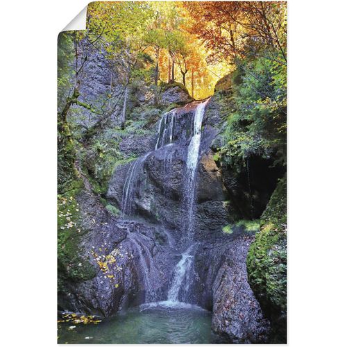4062144621547 - Wandbild ARTLAND Niedersonthofener Wasserfall im Allgäu Bilder Gr B H 20 cm x 30 cm Poster Wasserfallbilder Hochformat 1 St beige (naturfarben) Kunstdrucke als Alubild Leinwandbild Wandaufkleber oder Poster in versch Größen