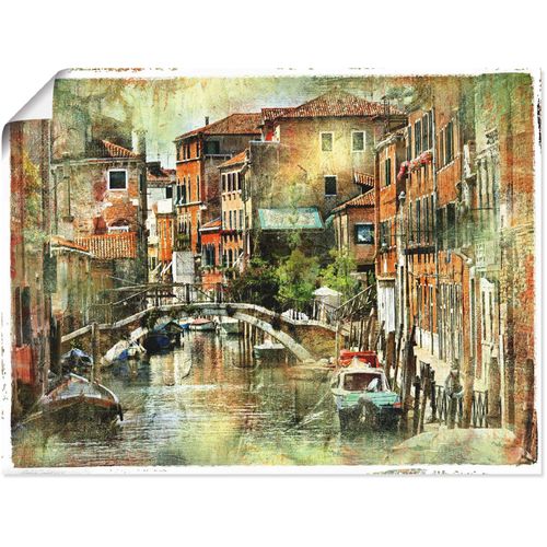 4059745779098 - Wandbild ARTLAND Kanal in Venedig Bilder Gr B H 40 cm x 30 cm Poster Italien 1 St bunt Bild Poster Bilder als Alubild Leinwandbild Wandaufkleber oder in versch Größen