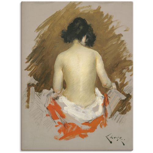 4062144691595 - Wandbild ARTLAND Akt um 1901 Bilder Gr B H 30 cm x 40 cm Leinwandbild Erotische Bilder Hochformat 1 St braun Kunstdrucke als Alubild Leinwandbild Wandaufkleber oder Poster in versch Größen