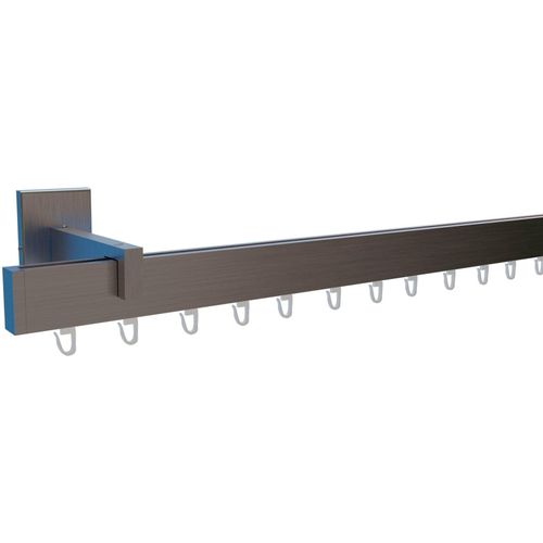 4068585001528 - Gardinenstange INDEKO Bern Gardinenstangen Gr L 420 cm 1 St 1 läufig silberfarben (satin silberfarben) Gardinenstangen nach Maß Innenlauf Komplett-Set inkl Gleitern und Montagematerial