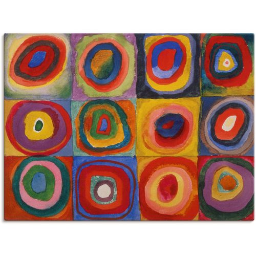 4057738040118 - Wandbild ARTLAND Quadrate und konzentrische Ringe 1913 Bilder Gr B H 120 cm x 90 cm Leinwandbild Muster 1 St bunt Bild Leinwandbild Kunstdrucke Bilder als Leinwandbild Wandaufkleber oder Poster in versch Größen